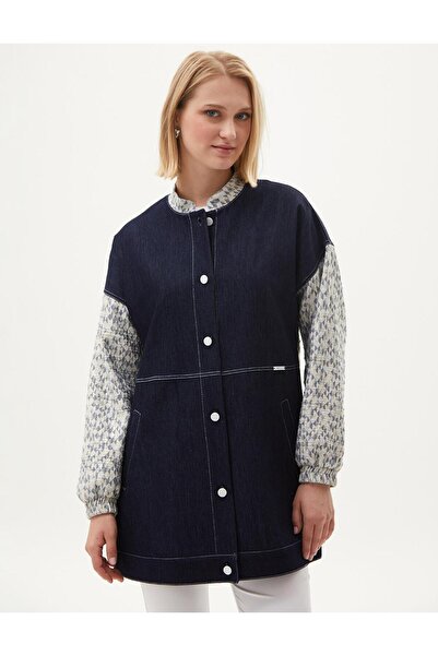 Kayra Jakar Mixli Denim Ceket İndigo