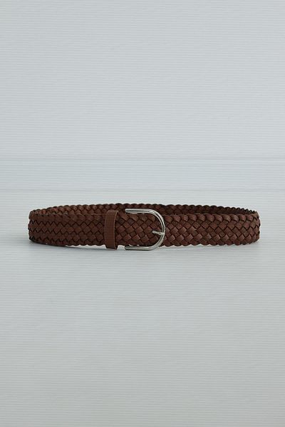 Suud Collection Ζώνη με πλεκτό σχέδιο σε ταμπά χρώμα