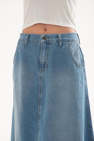 Fashion Friends Fusta lungă din denim albastru