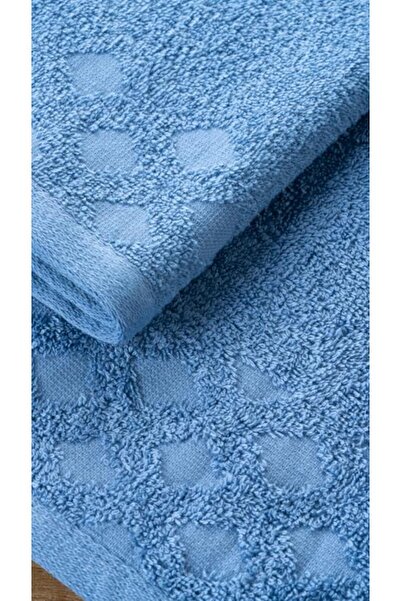 Bluenity Набір з 2 рушників кольору лазурний - 100% натуральна бавовна, 50x90 + 30x50 см