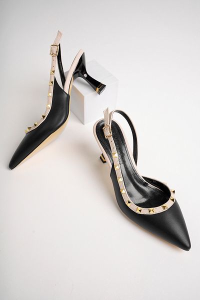 Sapin Open Back Studded Thin Heeled Women's Shoes - Full Fit 72801