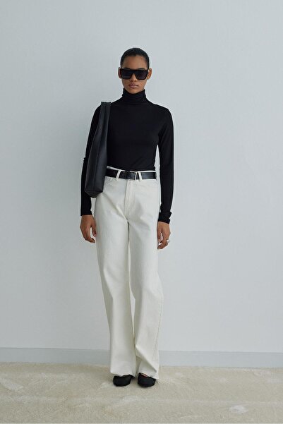 Suud Collection Black Square Buckle Long Belt