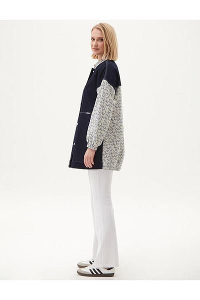 Kayra Jachetă din denim amestecat Jacquard Indigo