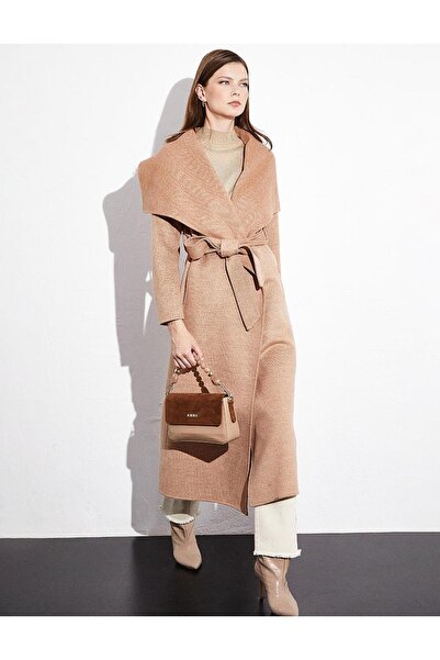 Kayra Premium μάλλινο παλτό διπλής όψης Camel εξωτερικού χώρου