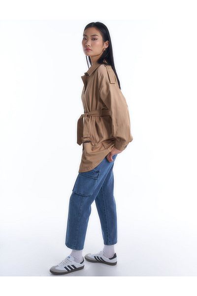 KYR Epaulet Detailed Belt Accessory Cap Beige