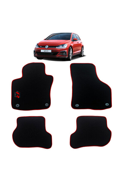 Rizline Volkswagen Golf 6 2009-2012 Halı Paspas R Logolu Kırmızı Kenarlı