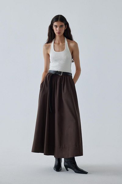 Suud Collection Black Square Buckle Long Belt