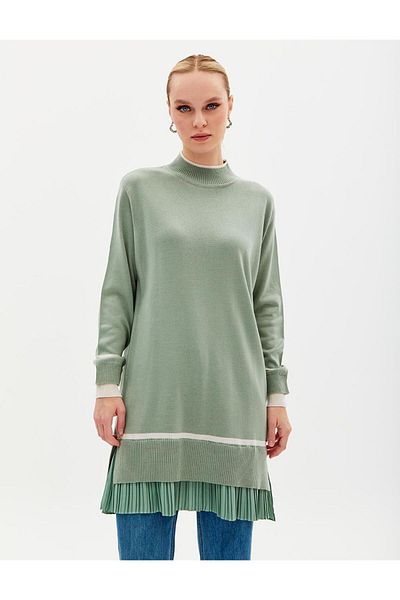 Kayra Skirt Pleated Tunic Moss Green