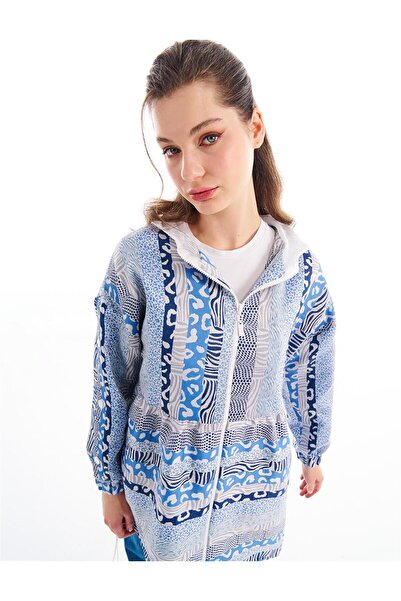 Kayra Soyut Desenli Ceket İndigo