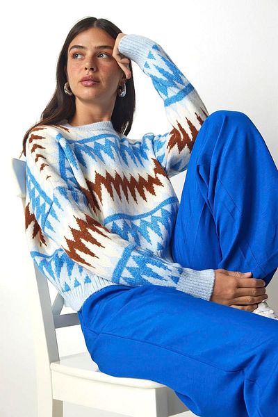Fashion Friends Pulover cu model albastru