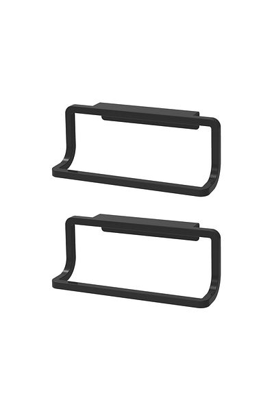 Prima Nova Kitchen Bathroom Towel Rack-Black Set of 2