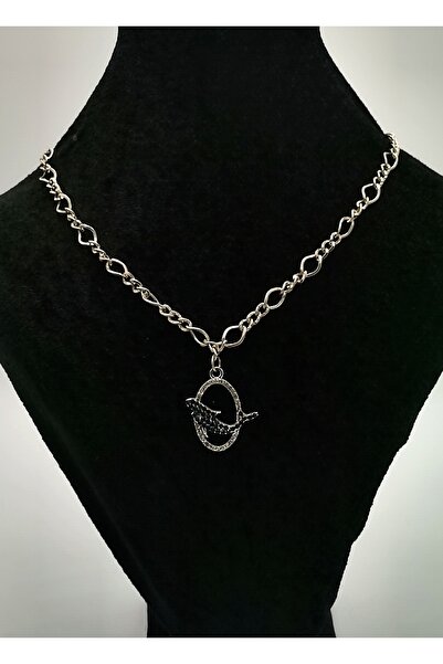 Monalisa Home قلادة من حجر السلسلة الفضية على شكل الحوت