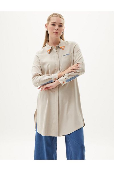 Kayra Guler Stone Brodat Rayon Tunica Stone