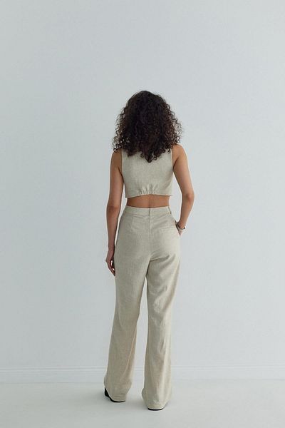 Suud Collection سترة غابري كتان - طبيعية وأزرار