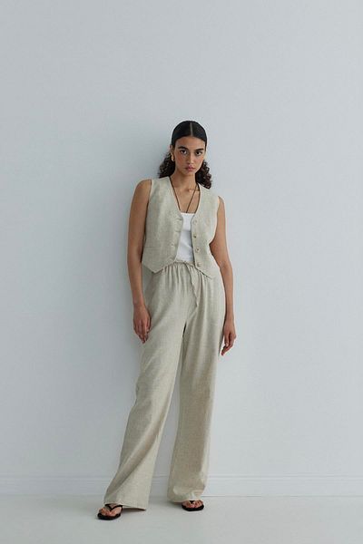 Suud Collection Φυσικό λινό παντελόνι Portofino
