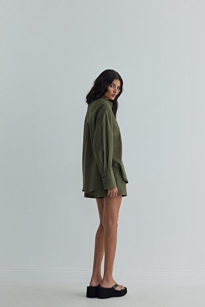 Suud Collection Khaki Mild - Basic Shirt with Pockets