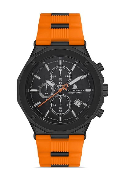 Navimarine Hh03 Chronograph Silicone Orange Men's Wristwatch