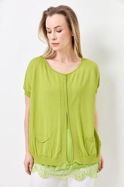 Two Mail Lace Knitwear Pistachio Green