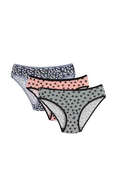 METKAR Moda Çizgi Women's 3-Piece Panties 40245