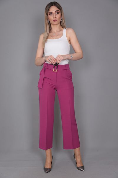 ÖNDER ÖZSOY Fuchsia Short Wide Leg Trousers