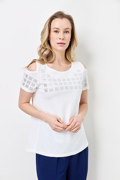 Two Mail Tricotaje de piatră cu mâneci ALBE