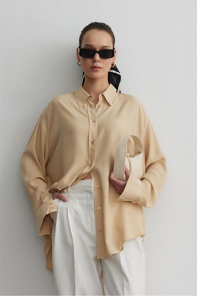 Suud Collection Драпирана риза с камила