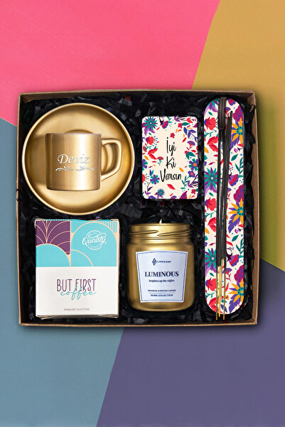 TrendHediye Kişiye Özel Renkli Fincan, Kahve, Kokulu Cam Mum, Tütsü & Hediye ...