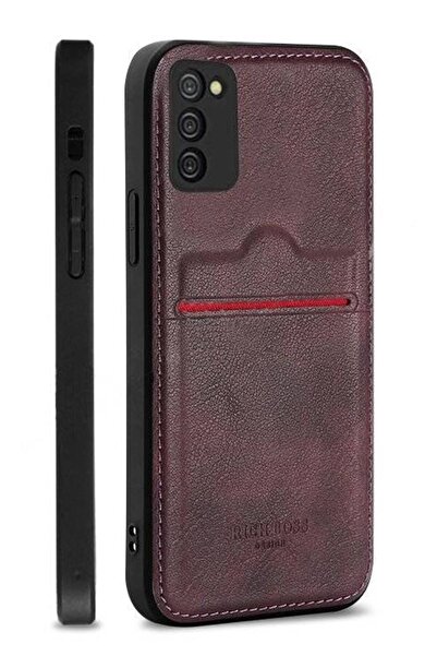 Velvoria Samsung Galaxy M32 Leather Card Holder Luxury Case Dark Red