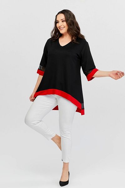 aytemas Asymmetric Colorful Striped Tunic with Skirt
