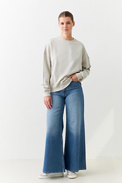 Setre Mini hanorac cu mânecă lungă Stone Color - Decolteu, Detaliu imprimat