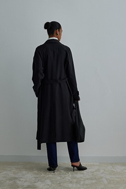 Suud Collection Dlouhý trenčkot Black Weightles