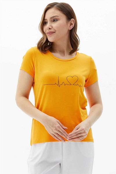Two Mail Heart Blouse Orange