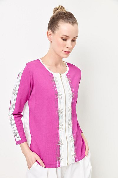 Two Mail Zipper Detailed Knitwear ORKIDE
