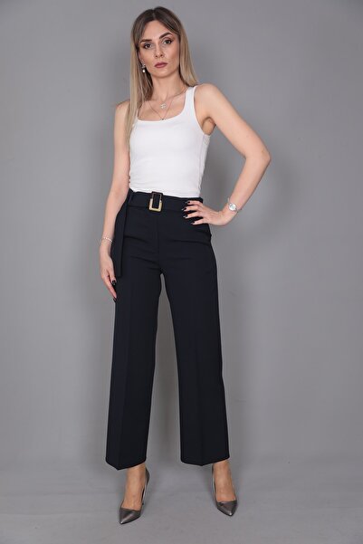 ÖNDER ÖZSOY Kısa Bol Paça Pantolon-lacivert