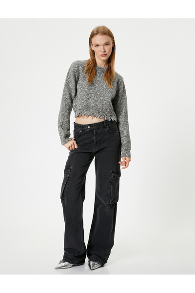 Koton Gray Women's Mealy Knitted Sweater