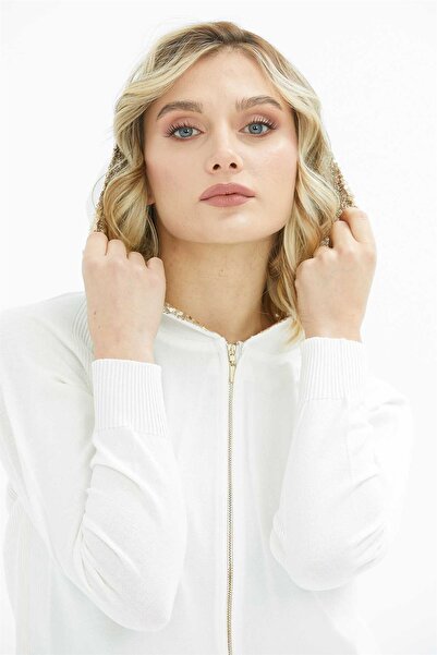 Two Mail Payet Detaylı Triko Kemik