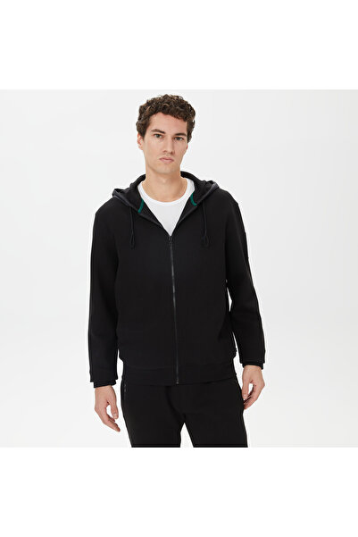 Nautica Erkek Siyah Standart Fit Kapüşonlu Sweatshirt