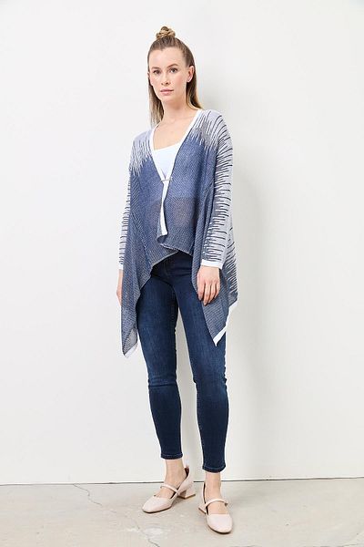 Two Mail Haroşeli Striped Cardigan NAVY BLUE