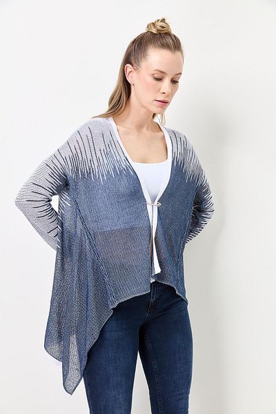 Two Mail Haroşeli Striped Cardigan NAVY BLUE