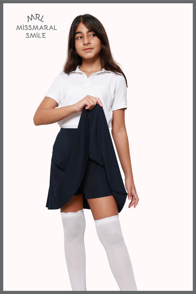 missmaral Fusta din lycra cu talie înaltă cu pantaloni scurți - bleumarin 4101, pentru piscină și sporturi marine