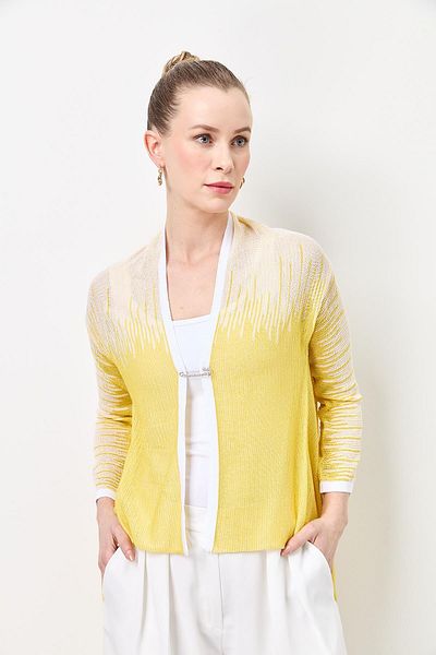 Two Mail Haroşeli Striped Cardigan YELLOW