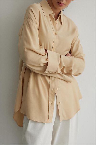 Suud Collection Драпирана риза с камила