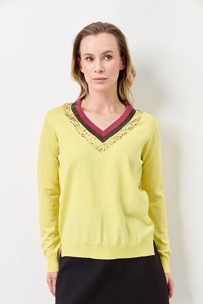 Two Mail PAYET EMBROIDERED KNITWEAR YELLOW