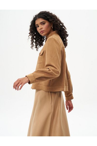 KYR Camel Suede Jacket - Με κουμπί