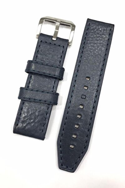 Slazenger 24 mm Lacivert Slazenger Orijinal Hakiki Deri Saat Kordonu