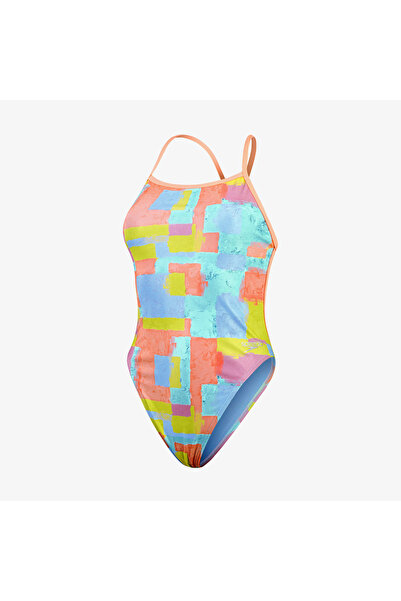 SPEEDO Allover Digital V-Back Women's Colorful Swimsuit