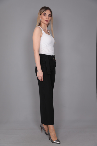 ÖNDER ÖZSOY Kısa Bol Paça Pantolon-siyah