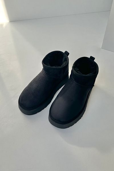 Mupa Shoes Mini Fur Lined Thick Sole BLACK