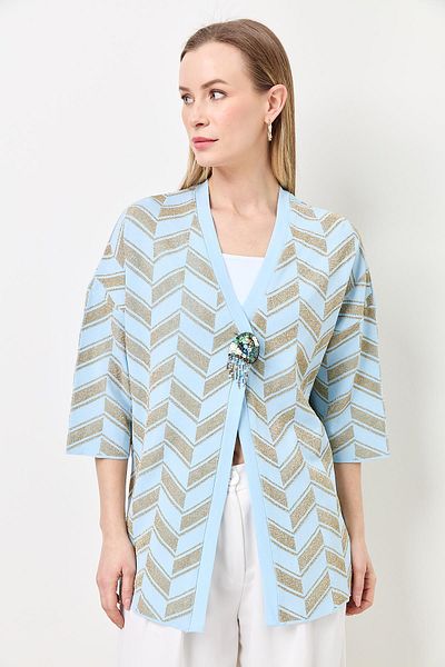 Two Mail CARDIGAN CU DETALIU SIM Albastru-Auriu
