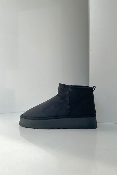 Mupa Shoes Mini Fur Lined Thick Sole BLACK